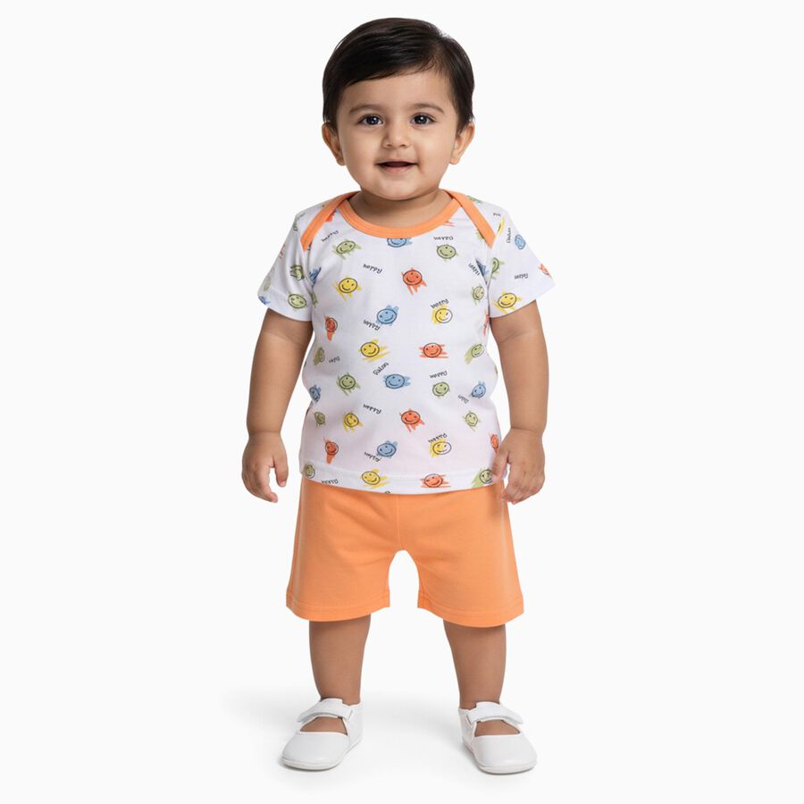 Infants' 100% Cotton Baba Suit, नारंगी, large