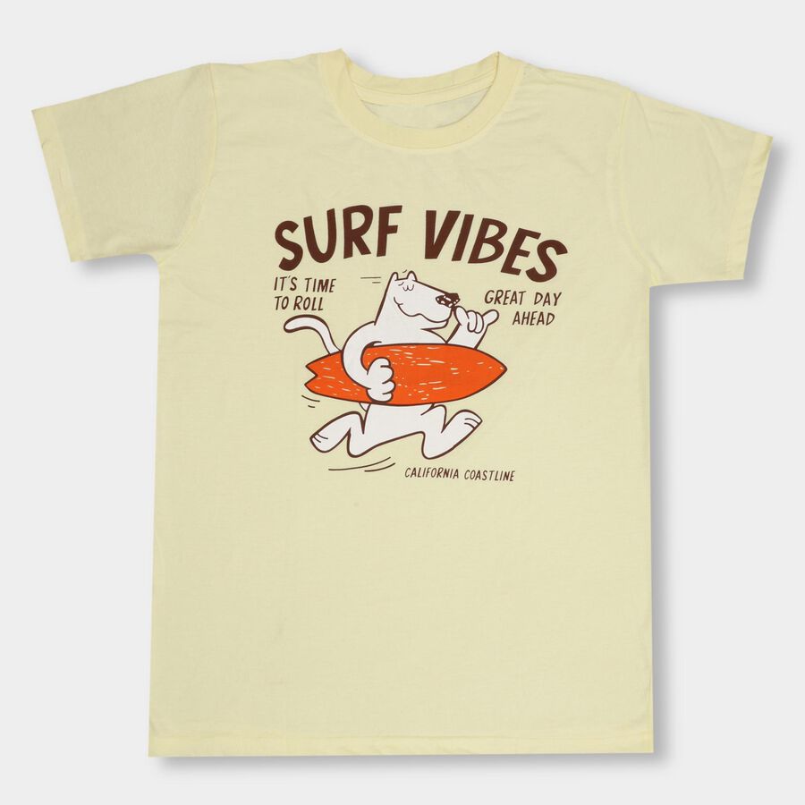 Boys' Half Sleeves T-Shirt , Yellow, large image number null