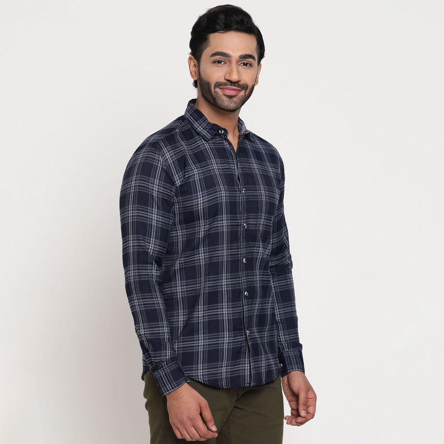 Checks Casual Shirt, गहरा ग्रे, large image number null