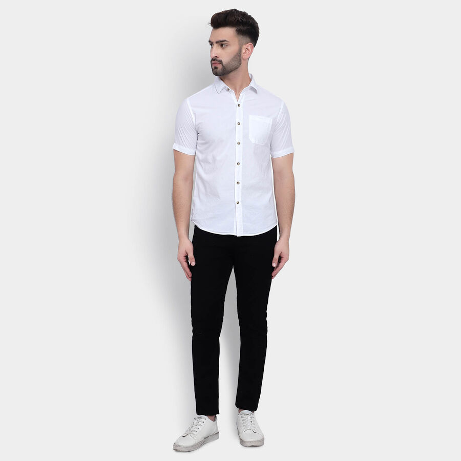 Cotton Solid Casual Shirt, White, large image number null