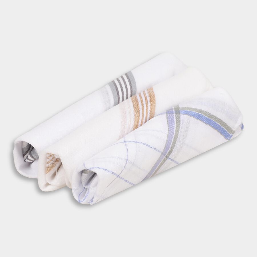 Men's 100% Cotton Hanky, हल्का नीला, large