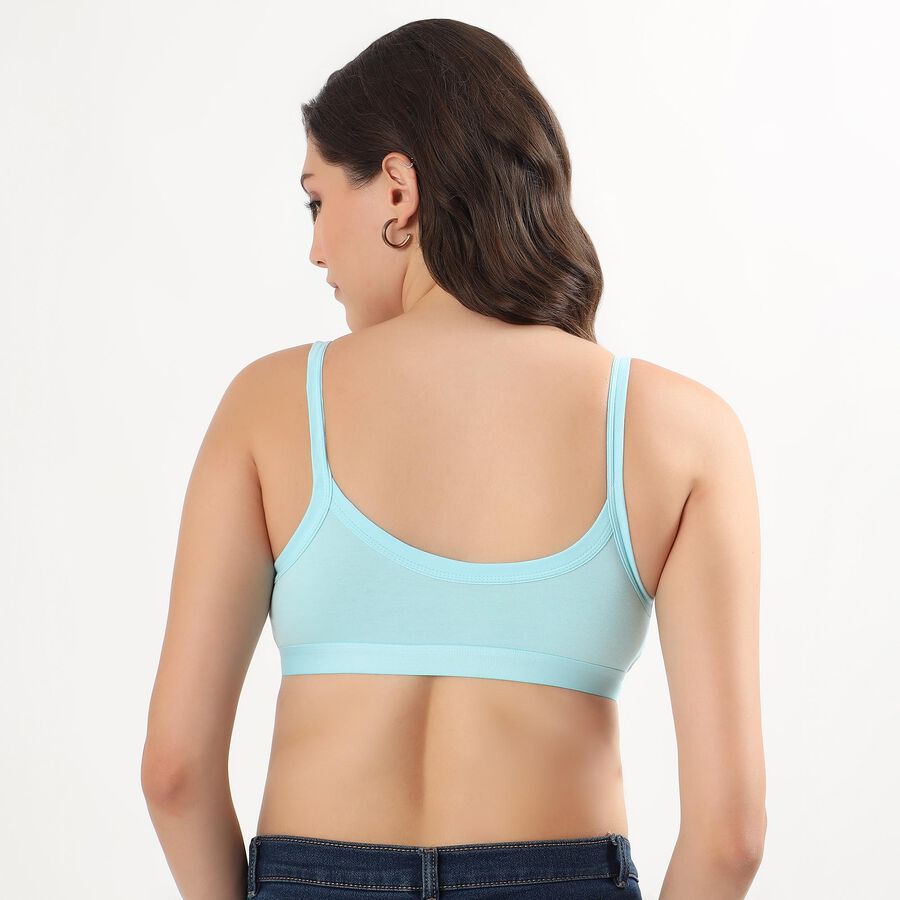 Women's Light Aqua Cotton Scoop Neck Casual Bra, Aqua, large image number null