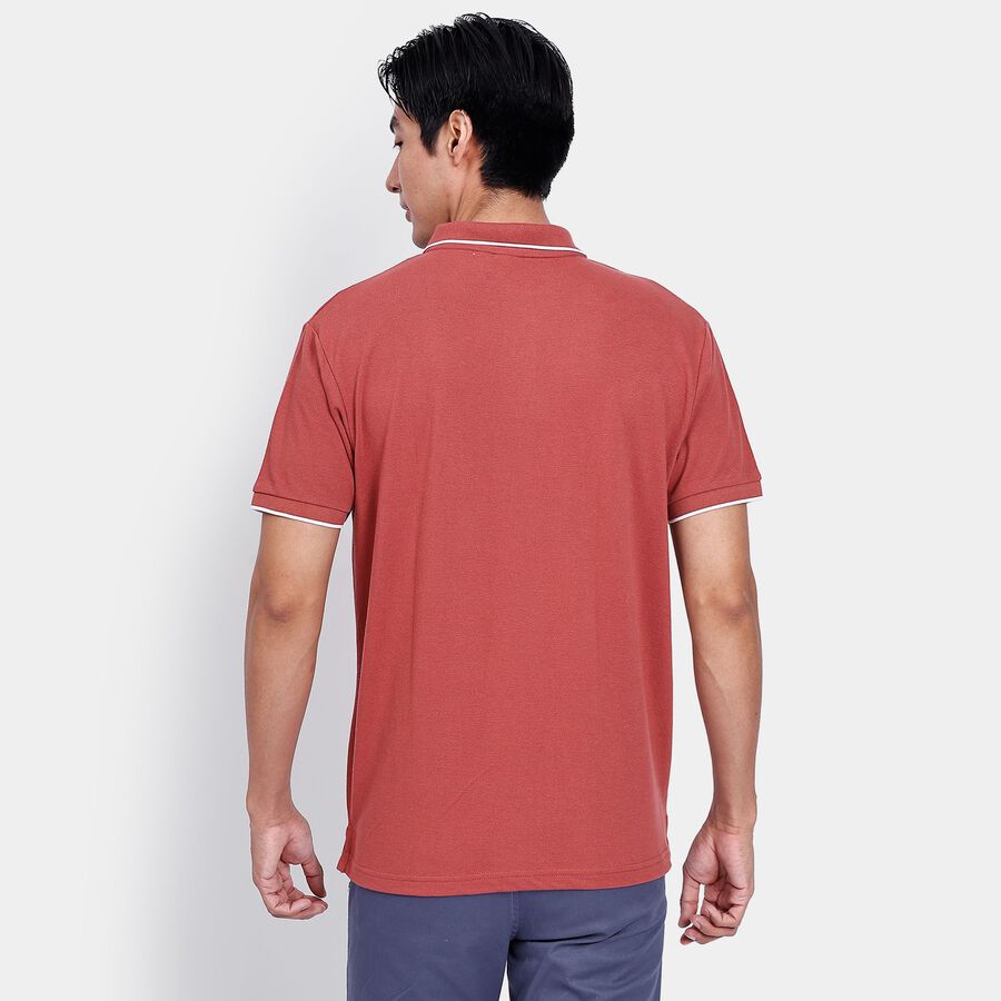 Men's Collared Half Sleeves T-Shirt, Rust, large image number null