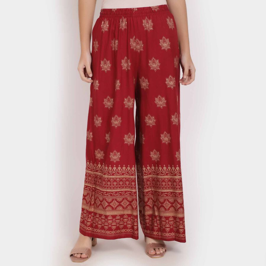Printed Palazzo, Maroon, large image number null
