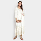 Solid 3/4Th Sleeves Kurta, Off White, small image number null