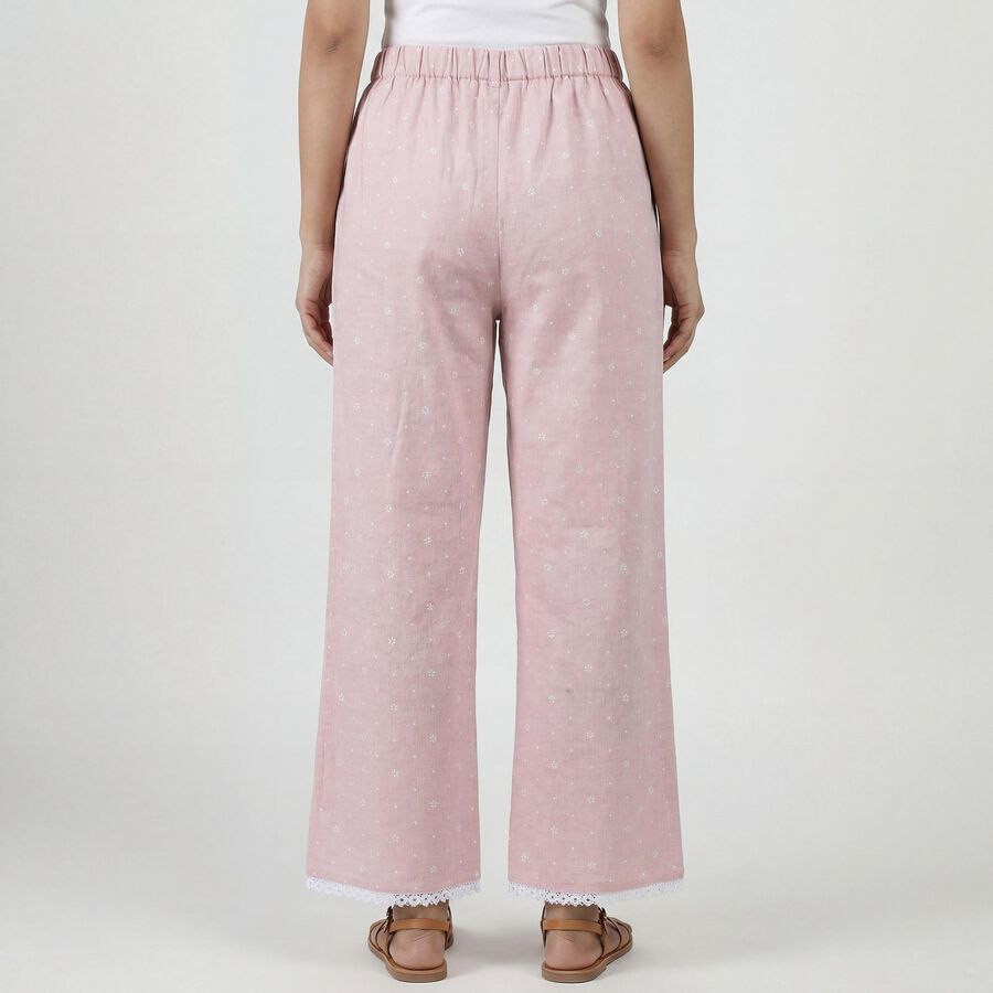 Women's Pink High-Waist Solid Palazzos, Light Pink, large