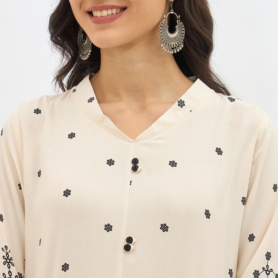 Women's Beige Printed Ethnic Set, Beige, large image number null