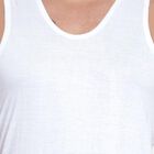 Cotton Solid Vest, White, small