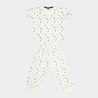Boys Cotton Night Suit, Off White, small image number null