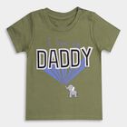 Boys' Olive Cotton Round Neck Printed Baba Suit, Olive, small