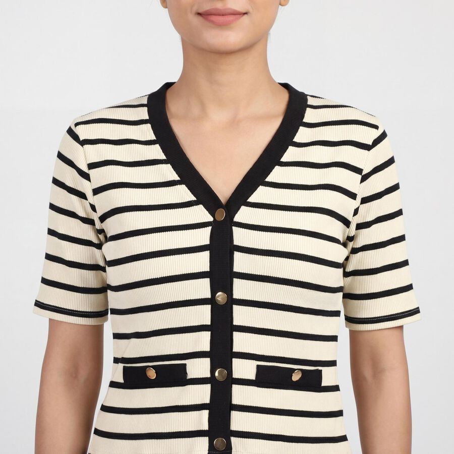 Women's Black Solid Top, Black, large