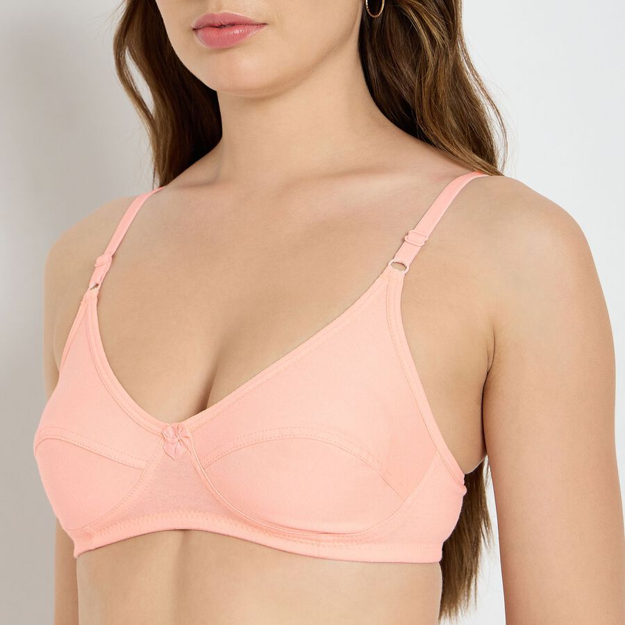 Ladies' 100% Cotton Bra, हल्का गुलाबी, large image number null