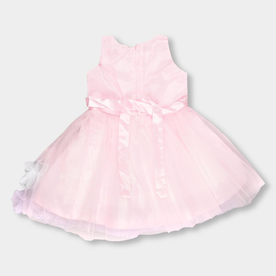 Girls' Bright Pink Sleeveless Party Wear Frock, हल्का गुलाबी, large image number null