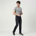 Men's Navy Blue Slim Fit Washed Jeans, गहरा नीला, small
