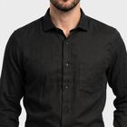 Men Black Regular Fit Formal Shirt, Black, small
