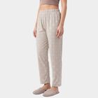 Women's Grey Straight Fit Geometric Printed Pyjama, Light Grey, small