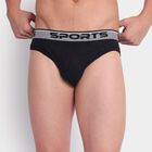 Men's100% Cotton Briefs, काला, small image number null