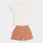 Girls' 100% Cotton Night Suit , White, small