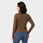 Women's Brown Stand Collar Windbreaker Jacket, भूरा, small