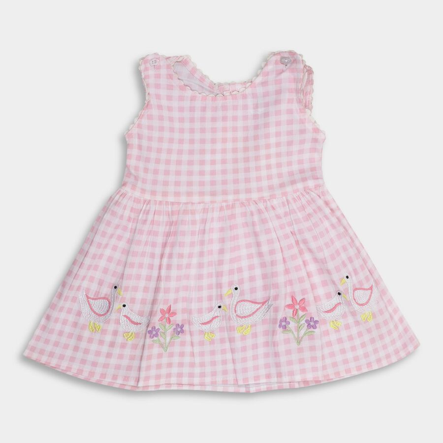Infant Girls' 100% Cotton Frock , Pink, large image number null
