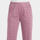 Women's Purple Regular Fit Heart Printed Pyjama, बैंगनी, small