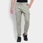 Men's Slim Fit Casual Trousers, Light Green, small image number null