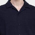 Men's Casual Shirt , Navy Blue, small