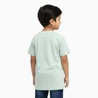 Boys Light Mint Green Cotton Round Neck Casual T-Shirt, Light Green, small