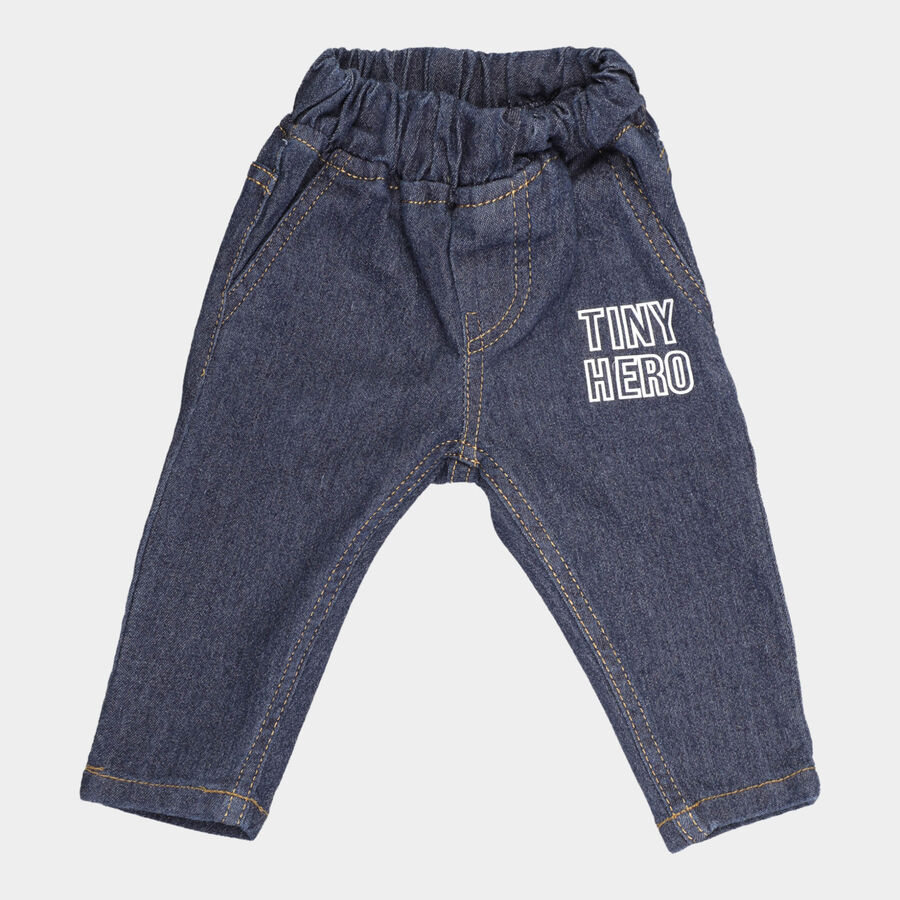 Infants Basic Wash Elasticated Jeans, Mid Blue, large image number null