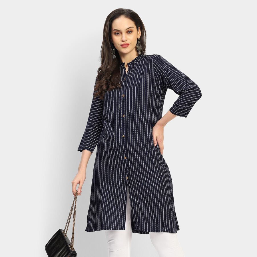 Ladies' Kurta, Navy Blue, large image number null