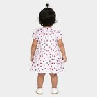 Infant Girls' White Regular Fit Floral Print Frock, सफ़ेद, small