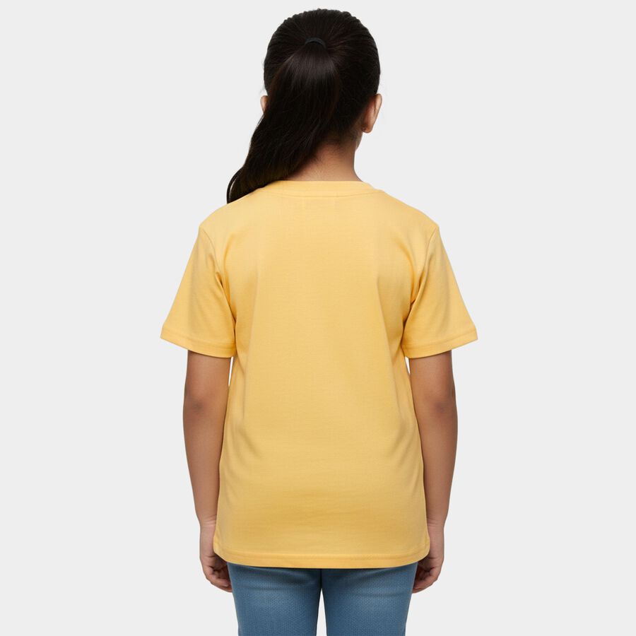 Girls' T-Shirt, पीला, large