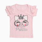 Girls Light Pink Cotton Round Neck Casual T-Shirt, Light Pink, small image number null