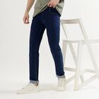 Women's Deep Midnight Navy Blue Straight Fit Classic Jeans, Mid Blue, small image number null
