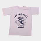 Boys' Lavender Crew Neck Regular T-Shirt, Lilac, small