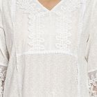 Ladies' 100% Cotton Ethnic Set, Off White, small image number null