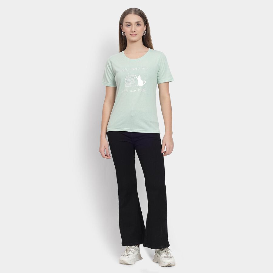 Ladies' Round Neck T-Shirt , Light Green, large image number null