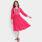 Printed Empire Line Kurta, Coral, small image number null