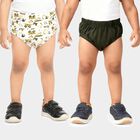 Boys' Off White Regular Fit Printed and Solid Briefs, ऑफ व्हाइट, small