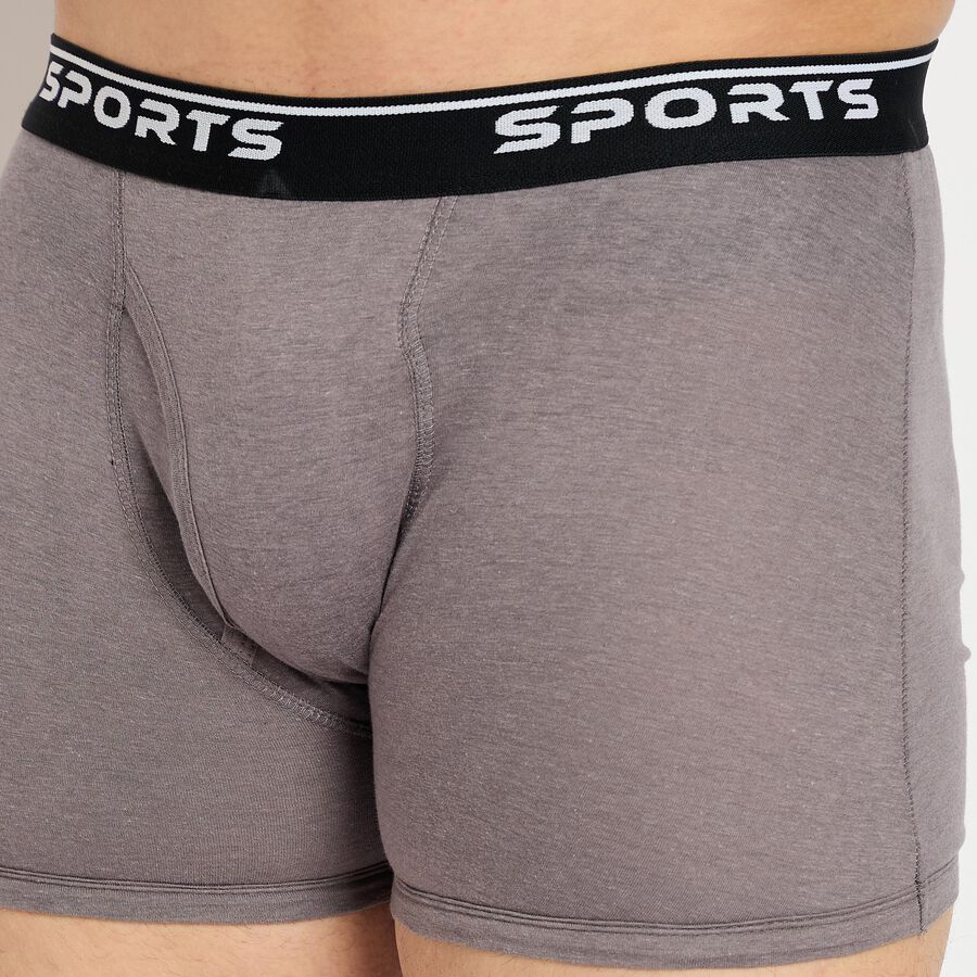 Men's 100% Cotton Trunks, Dark Grey, large