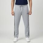 Men's Mid Grey Regular Fit Track Pants, Melange Mid Grey, small