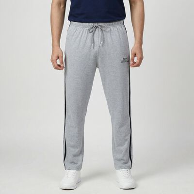 Men's Mid Grey Regular Fit Track Pants