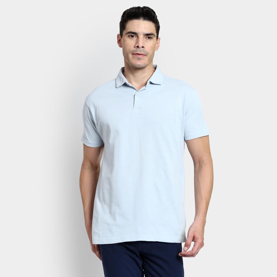 Men's 100% Cotton Polo Shirt, Light Blue, large image number null