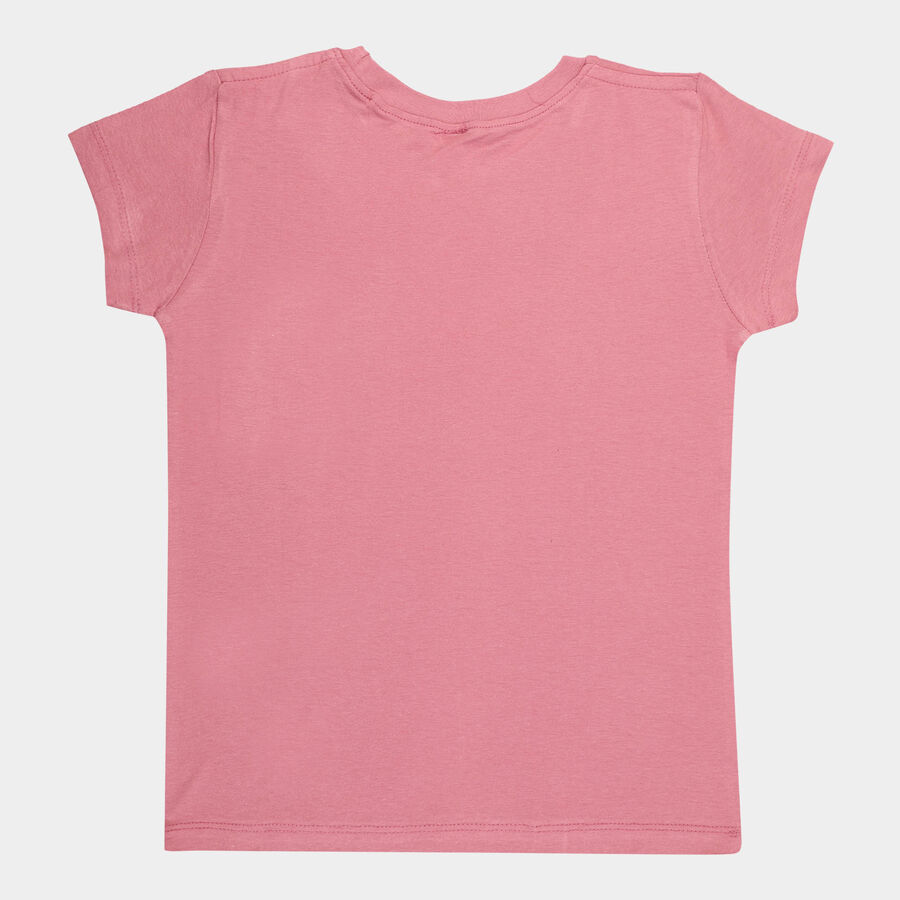 Girls Cotton T-Shirt, Pink, large image number null
