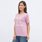 Women's Dusty Pink Round Neck Casual T-Shirt, गुलाबी, small