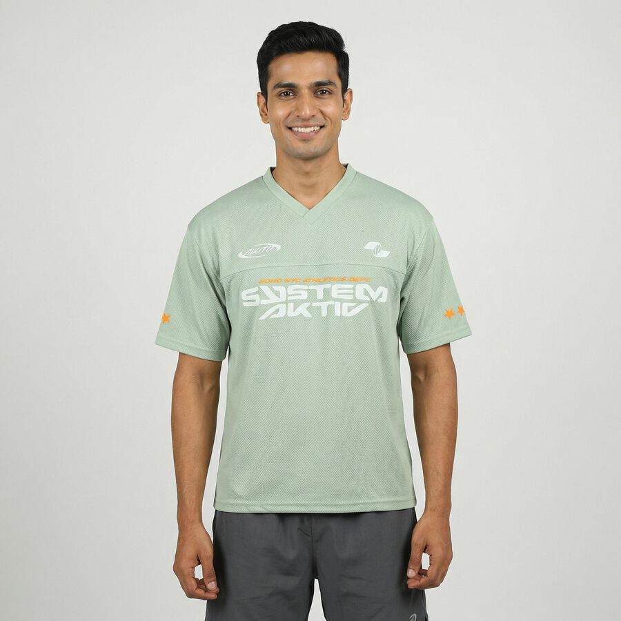 Men's Aqua Athleisure T-Shirt, एक्वा, large