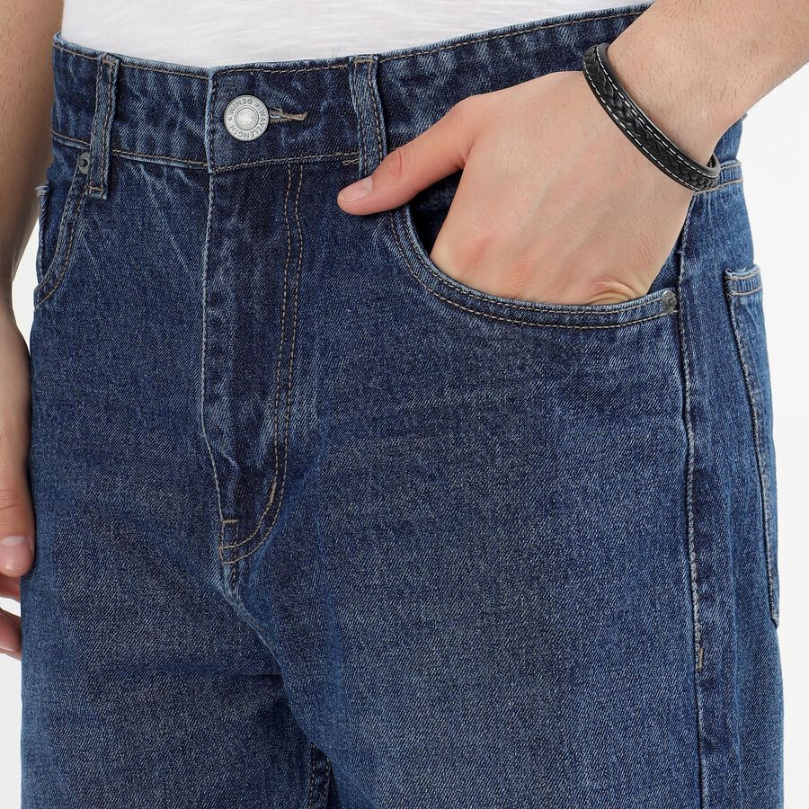 Men's 100% Cotton Jeans, मध्यम नीला, large image number null