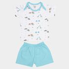 Infants Cotton Printed Baba Suit, Aqua, small image number null