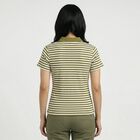 Women Olive Green Polo Neck Preppy Polo T-Shirt, Olive, small