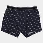 Boys Navy Blue Regular Fit Printed Trunks, नेवी ब्लू, small